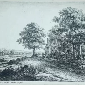 Grote lindeboom voor een herberg