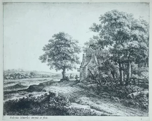 Grote lindeboom voor een herberg