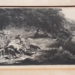 koeien en paard in landschap