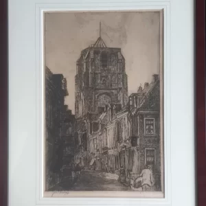 Oldehove in Leeuwarden seen from the Grote Kerkstraat