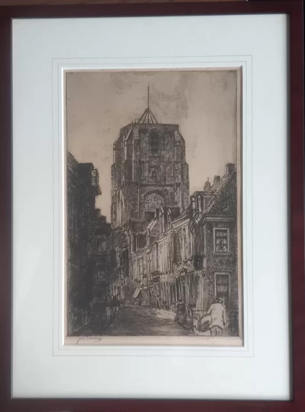Oldehove in Leeuwarden seen from the Grote Kerkstraat