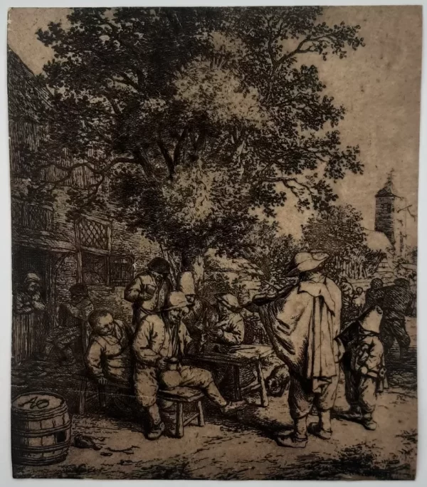 Vioolspeler en een jonge lierdraaier