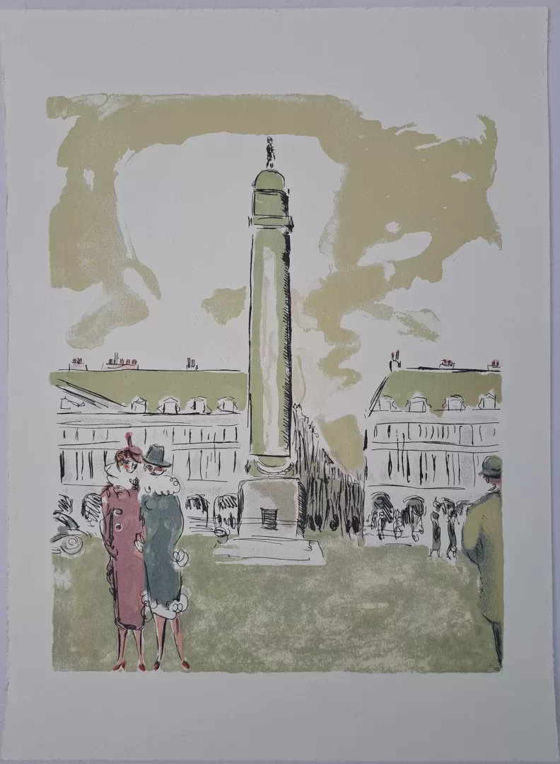 Kees van Dongen, Place Vendôme, lithografie, kunst, art