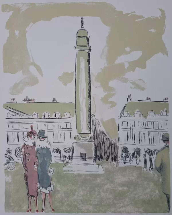 Kees van Dongen, Place Vendôme, lithografie, kunst, art