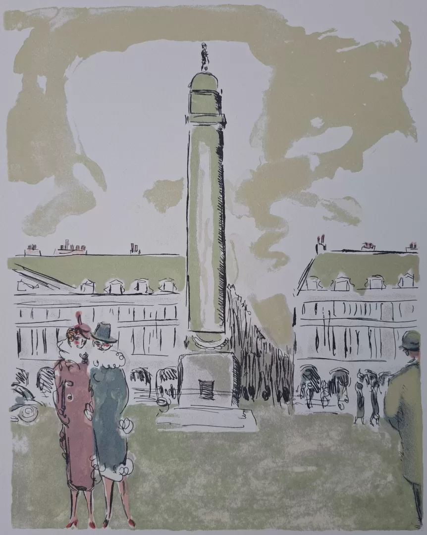 Kees van Dongen, Place Vendôme, lithografie, kunst, art